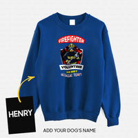 Thumbnail for Personalized Dog Gift Idea - Firefighter Volunteer Rescue Team For Dog Lovers - Standard Crew Neck Sweatshirt