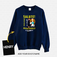 Thumbnail for Personalized Dog Gift Idea - Salute Who Are Survived Covid For Puppy Lovers - Standard Crew Neck Sweatshirt