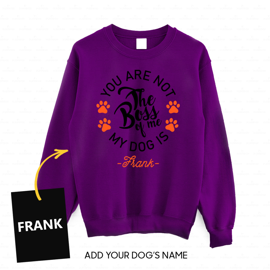 Personalized Dog Gift Idea - The Boss Of Me Orange Paws For Dog Lovers - Standard Crew Neck Sweatshirt
