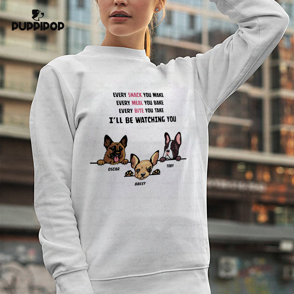 Personalized Dog Gift Idea - 3 Dog Every Snack You Make 1 For Dog Lovers - Standard Crew Neck Sweatshirt