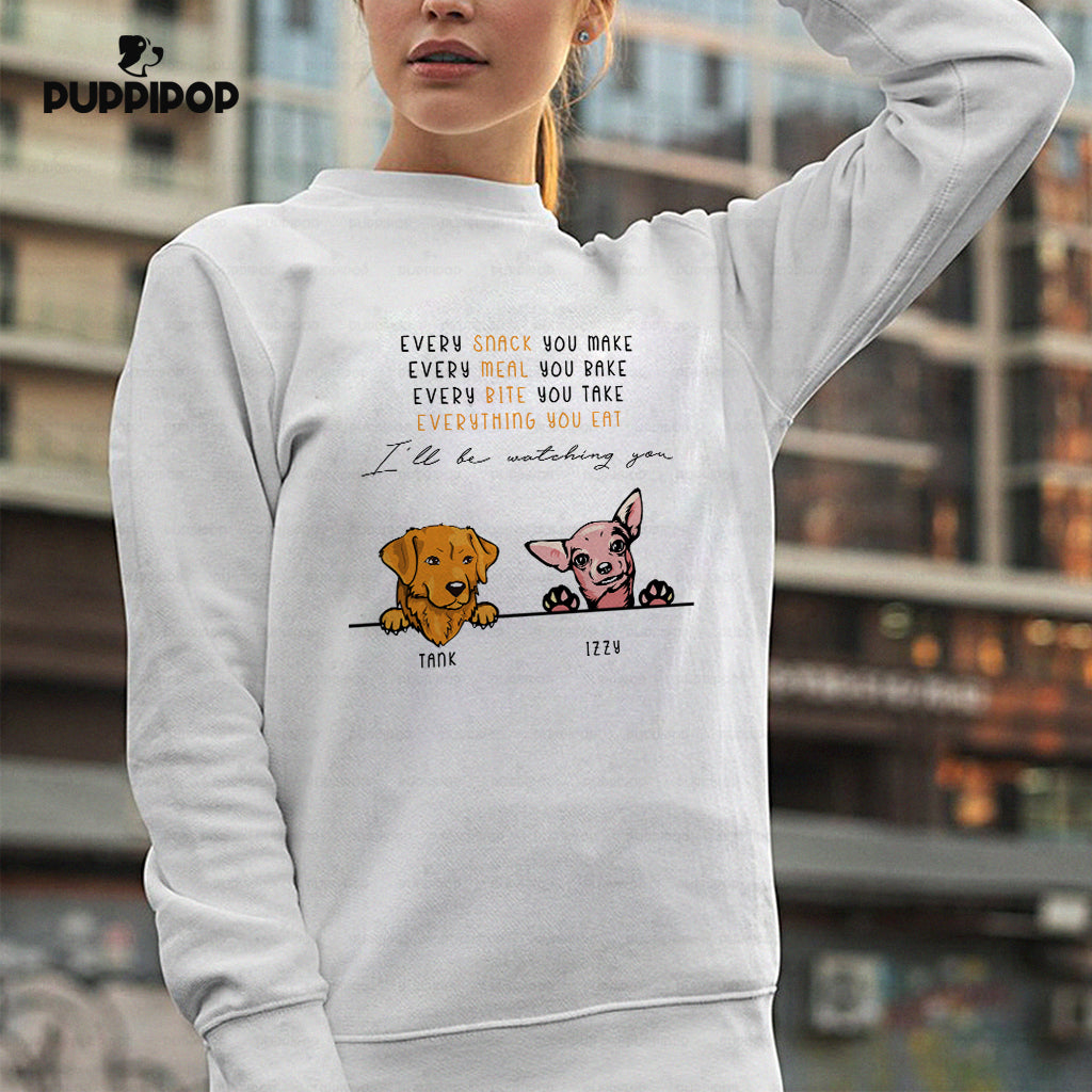 Personalized Dog Gift Idea - 2 Dogs Every Snack You Make For Dogs Lovers - Standard Crew Neck Sweatshirt