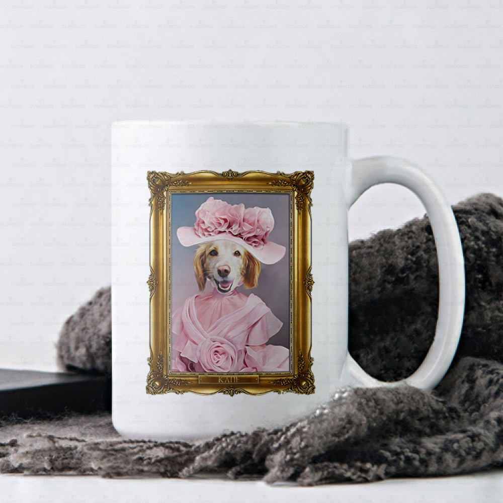 Personalized Dog Gift Idea - Royal Dog's Portrait For Dog Lovers - White Mug