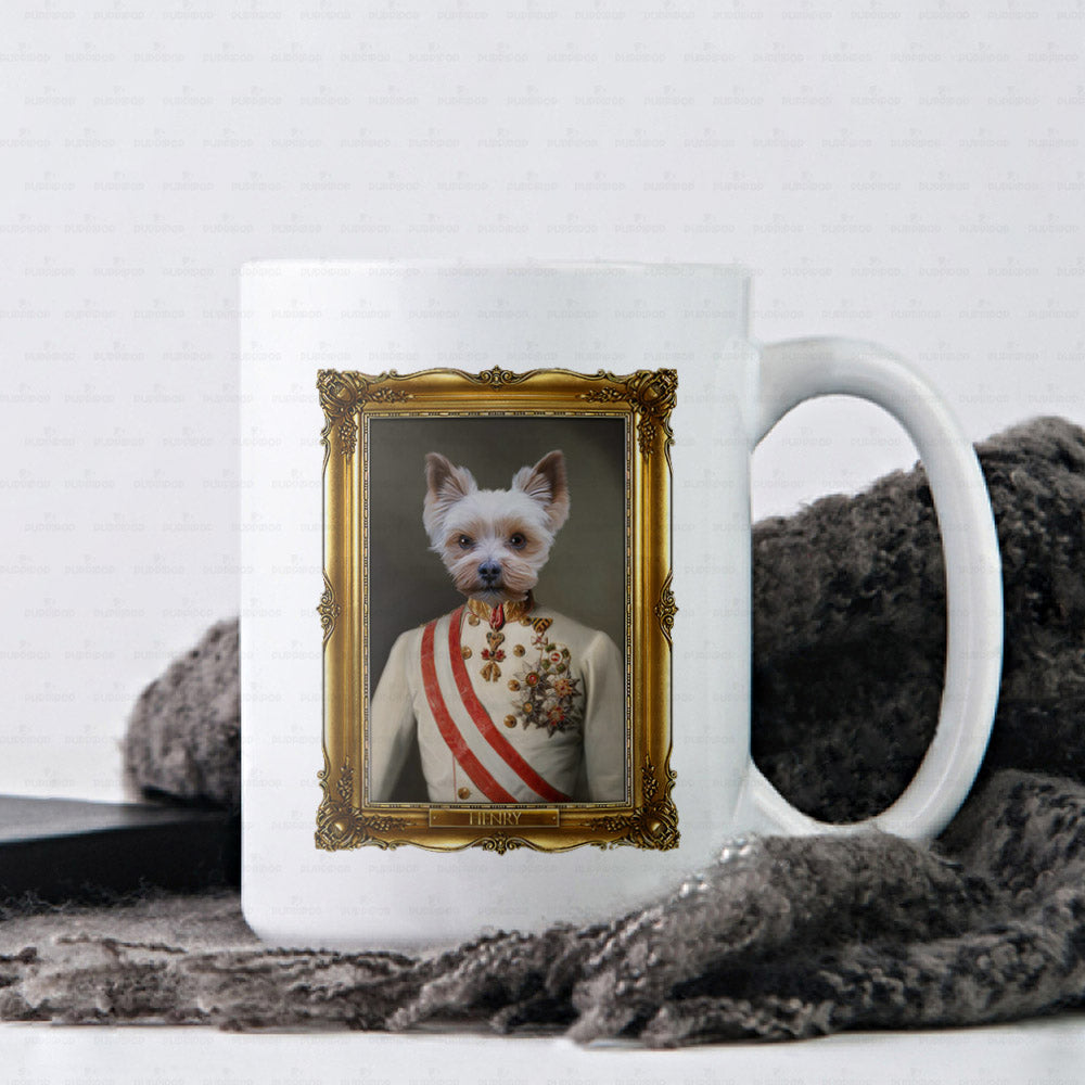 Personalized Dog Gift Idea - Royal Dog's Portrait For Dog Lovers - White Mug