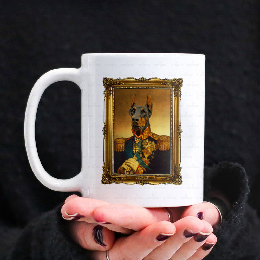Personalized Dog Gift Idea - Royal Dog's Portrait For Dog Lovers - White Mug