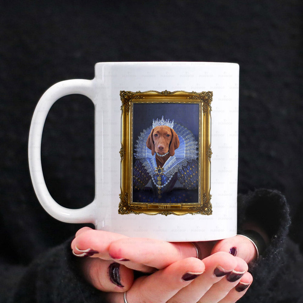 Personalized Dog Gift Idea - Royal Dog's Portrait For Dog Lovers - White Mug