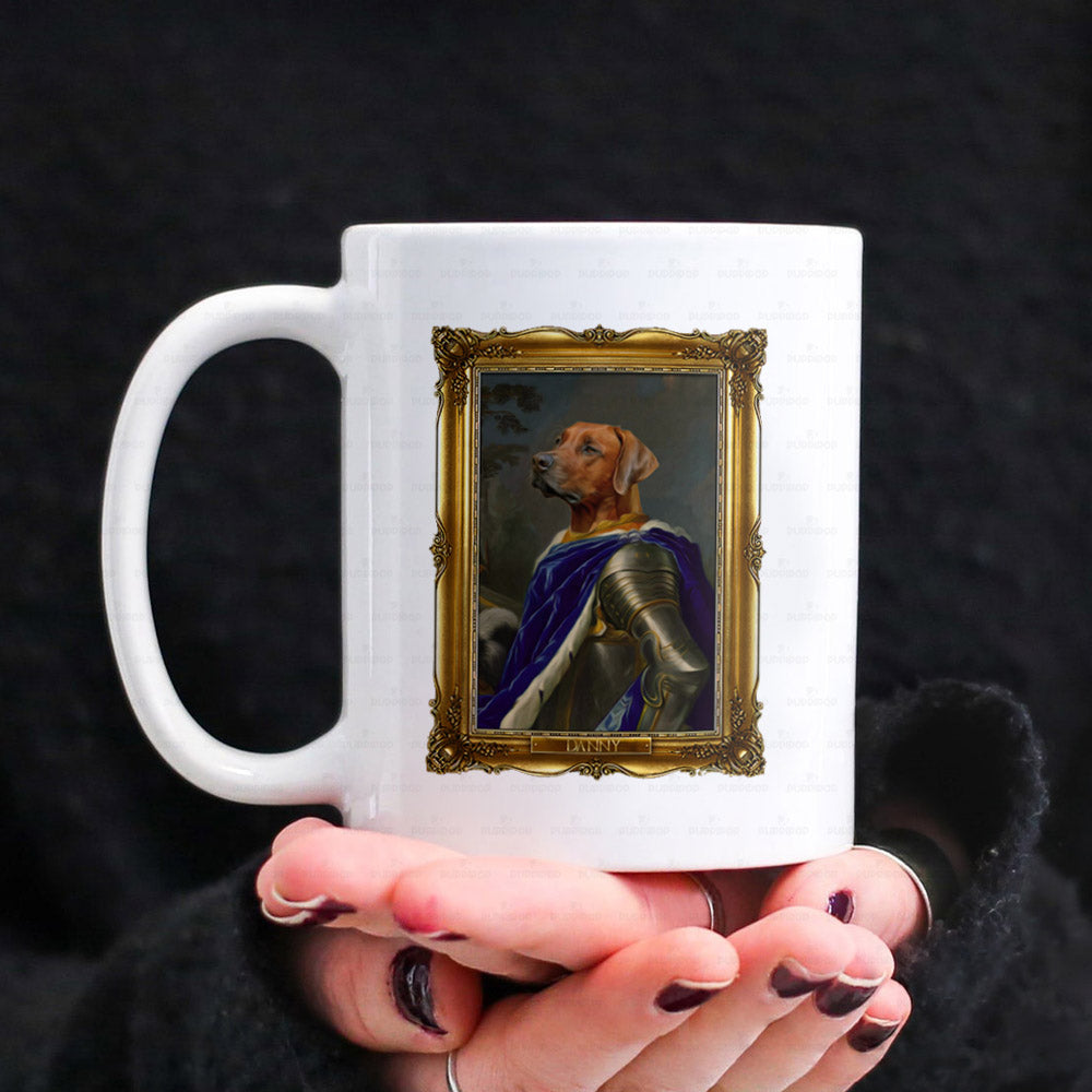 Personalized Dog Gift Idea - Royal Dog's Portrait For Dog Lovers - White Mug