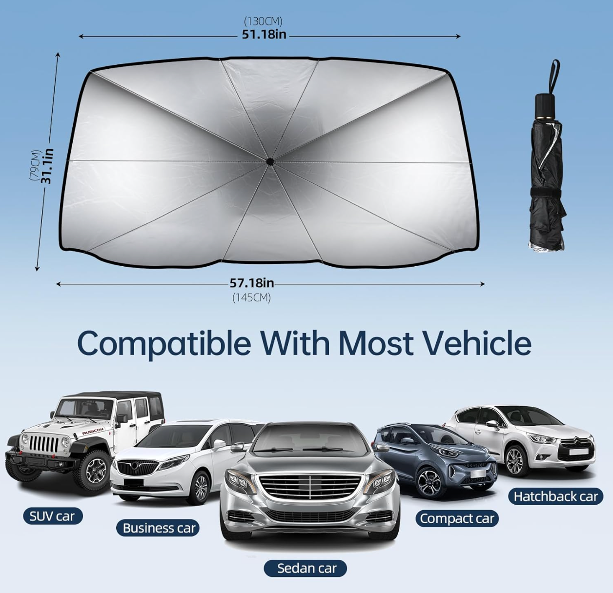 Custom-Fit for Car Windshield Sun Shade, Foldable Windshield Sunshade Sun and UV Protection, Car Sun Shade Windshield