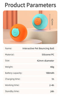 Thumbnail for Interactive Pet Ball Peppy Pet Ball Cat Toys Automatic Rolling Ball Automatic Moving Bouncing Rotating Ball Pet Ball Toys for Pet Dog Cat, Puppy Toys, Gift For Pet 54