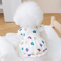 Thumbnail for Floral Pet Dog Dress Summer Puppy Princess Skirt Fashion Cat Wedding Dress Cute Soft Pet Kitten Clothing Chihuahua Dog Clothes, Gift For Pet 63