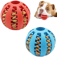 Thumbnail for 2PCS Natural Rubber Pet Dog Toys Dog Chew Toys Tooth Cleaning Treat Ball Extra-tough Interactive Elasticity Ball for Pet Accessories, Puppy Toys, Gift For Pet 50