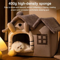 Thumbnail for Cat / Dog House Bed - Removable Cushions - Soft Indoor - Pet Bed 115