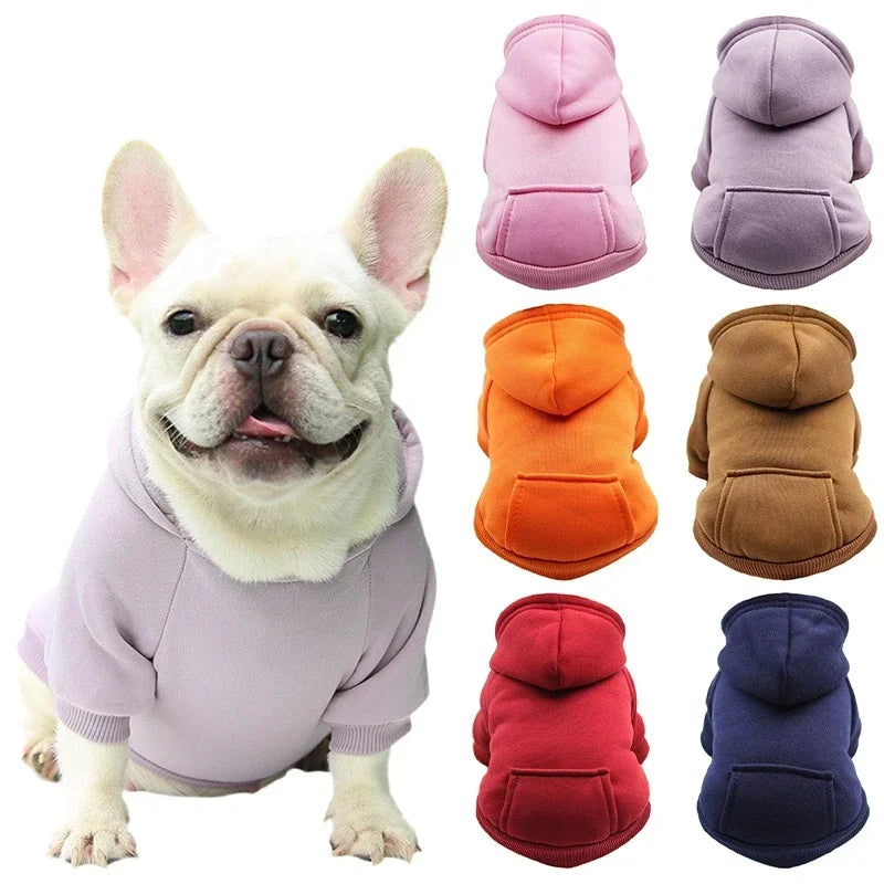 Soft Dog Winter Hooded Sweatshirt Pet Coat Puppy Jacket for Small Medium Dogs French Bulldog Coat Chihuahua Yorkie Pet Costume, Gift For Pet 62