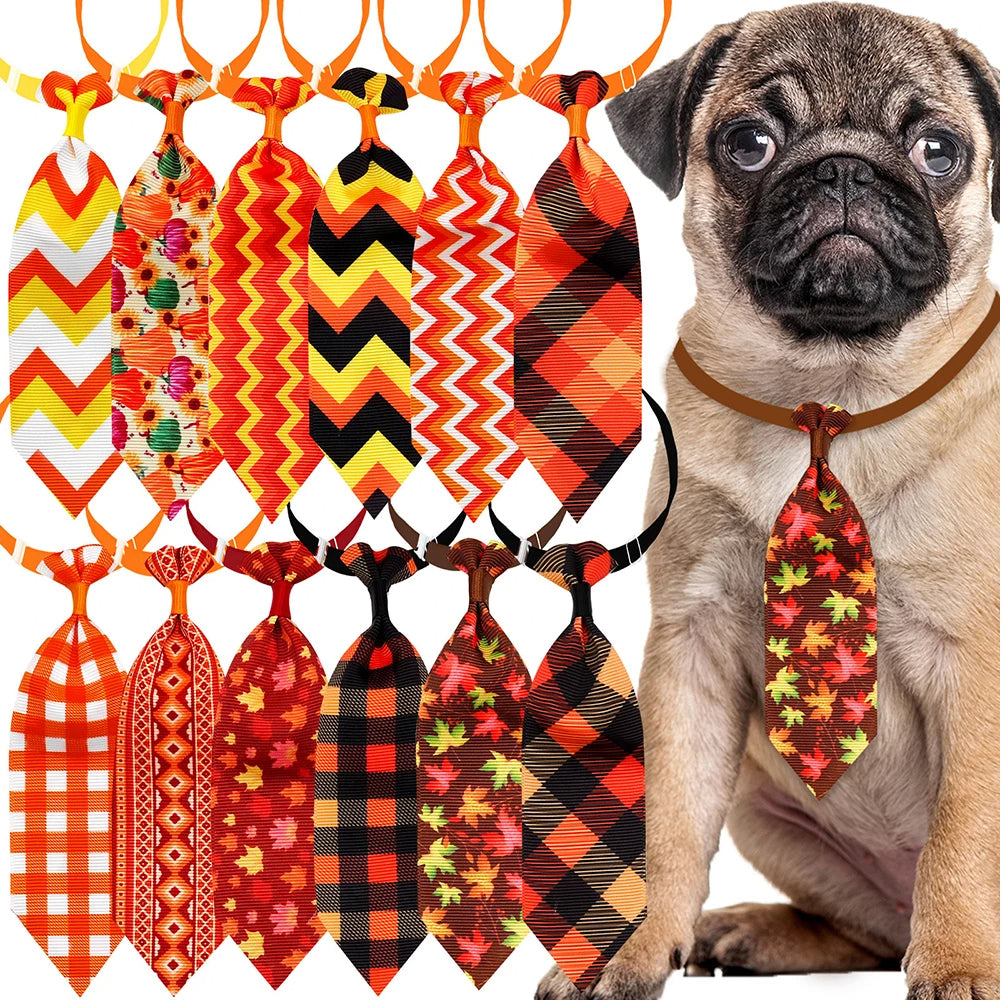 10PCS Fall Pet Dog Bow Tie Grooming Pet Tie, Thanksgiving Dog Neckties With Pumpkin, Pet Accessories, Dog Style, Dog Fashion, Gift For Pet 27