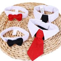 Thumbnail for Pet Black Bow Tie Dog Collar for Weddings with Handcrafted Adjustable White Collar and Black Tie, Pet Accessories, Dog Style, Dog Fashion, Gift For Pet 28