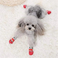 Thumbnail for 4pc/Set Dog Sock Anti-Slip Dog Booties with Strap Traction, Paw Protection for Indoor Hardwood Floor Outdoor, for Small to Large Dogs & Cats, Gift For Pet 80
