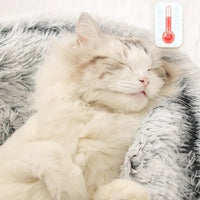 Thumbnail for Cat Bed Round Soft Plush Fluffy Cave Hooded Cat Bed Donut for Dogs & Cats, Faux Fur Cuddler Round Cushion Comfortable Self Warming Pet Bed, Machine Washable 97