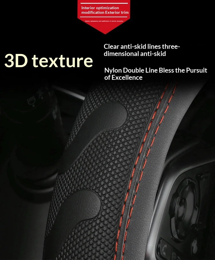 Carbon Fiber Style Steering Wheel Cover – Breathable Anti-Slip Wear-Resistant Universal Interior Accessory