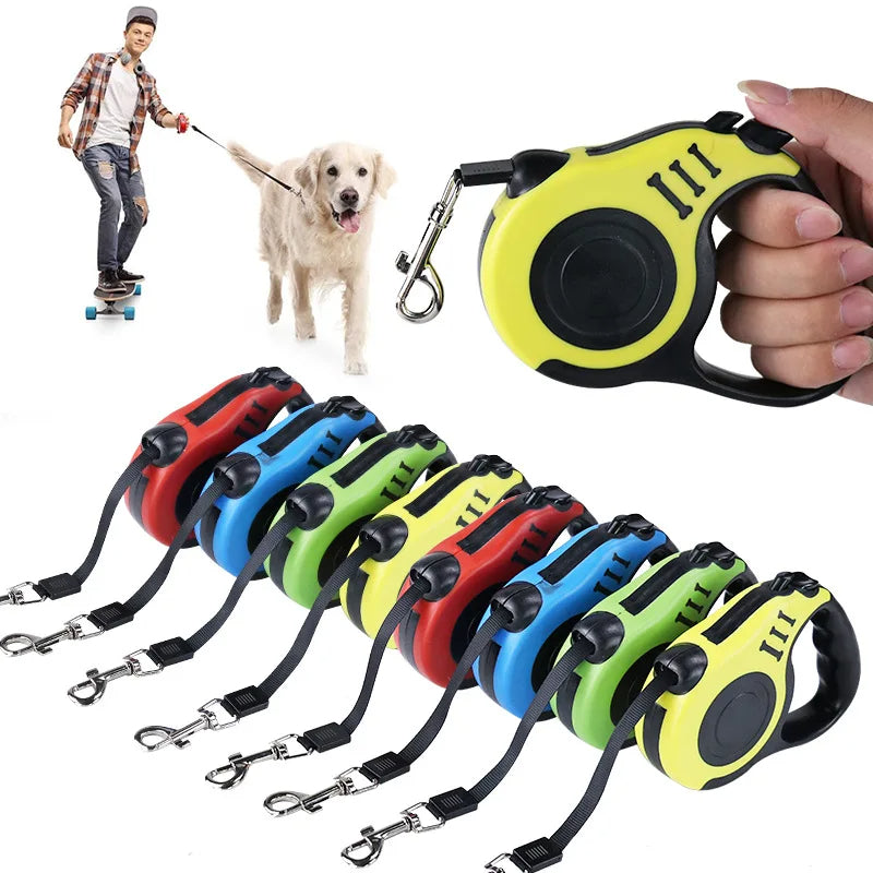 Retractable Dog Leash, Heavy Duty Retractable Leash for Dogs, Strong Nylon Tape No Tangle, One-Handed Brake, Pause, Lock, Perfect for Medium Large Dogs 136