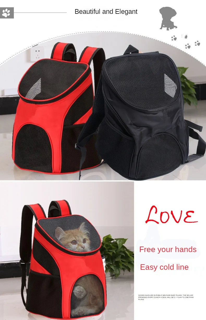 Cat Carrying Bag Foldable Double Shoulder, Portable Pet Products Travel Outdoor Breathable Backpack,Backpack Travel 131