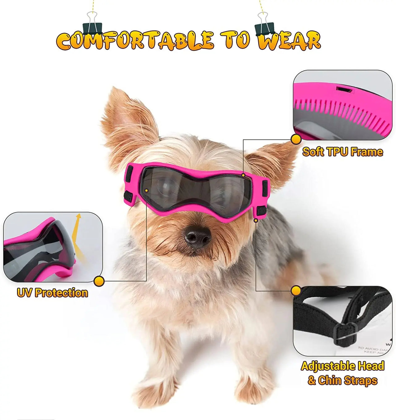 2PCS Protective Goggles for Dogs and Cats - Sunglasses - UV Protection - Cool Glasses for Small Dogs - Outdoor Riding 137