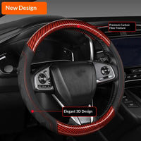 Thumbnail for Carbon Fiber Style Steering Wheel Cover – Breathable Anti-Slip Wear-Resistant Universal Interior Accessory