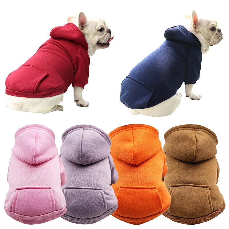 Soft Dog Winter Hooded Sweatshirt Pet Coat Puppy Jacket for Small Medium Dogs French Bulldog Coat Chihuahua Yorkie Pet Costume, Gift For Pet 62