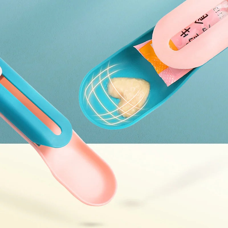 4 PCS Pet Feeder Cat Strip Squeeze Spoon, Multifunctional Pet Spoons Cat Feeder, Cat Wet Food Spoon Pet Food Spoon for Lickable Wet Cat Treats Pet Liquid Snack Feeding 93