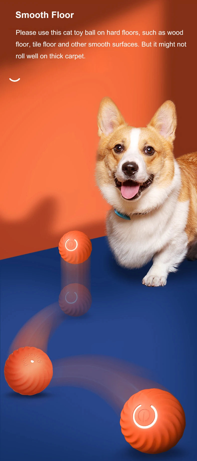 Interactive Pet Ball Peppy Pet Ball Cat Toys Automatic Rolling Ball Automatic Moving Bouncing Rotating Ball Pet Ball Toys for Pet Dog Cat, Puppy Toys, Gift For Pet 42