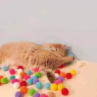 Thumbnail for 2 PCS Cat Toy Ball Launcher Toy Shooter, Silent Plush Elastic Cat Ball Toy with 80Pcs Pom Pom Balls's Kitty Toys, Cat Toys Interactive for Indoor Peppy Pet Cats Exercise Games  127