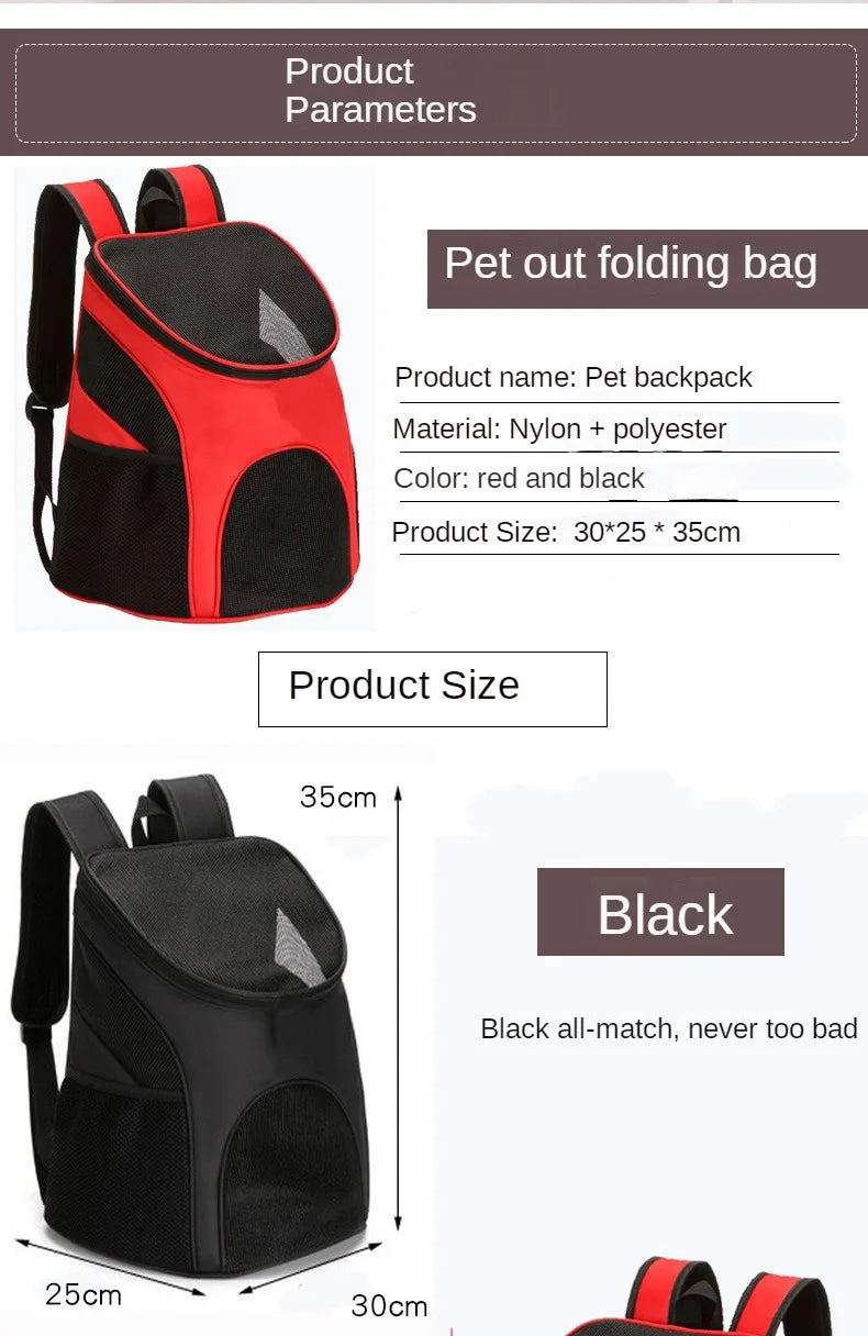 Cat Carrying Bag Foldable Double Shoulder, Portable Pet Products Travel Outdoor Breathable Backpack,Backpack Travel 131