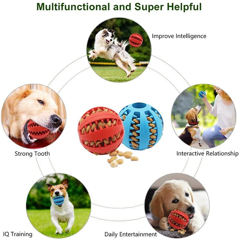 2PCS Natural Rubber Pet Dog Toys Dog Chew Toys Tooth Cleaning Treat Ball Extra-tough Interactive Elasticity Ball for Pet Accessories, Puppy Toys, Gift For Pet 50