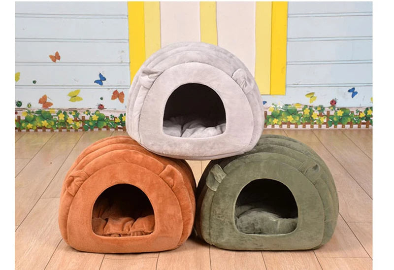 Cat / Dog House Bed - Removable Cushions - Soft Indoor - Pet Bed 133