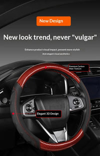 Thumbnail for Carbon Fiber Style Steering Wheel Cover – Breathable Anti-Slip Wear-Resistant Universal Interior Accessory