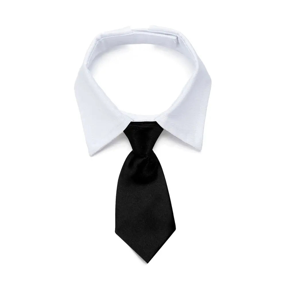 Pet Black Bow Tie Dog Collar for Weddings with Handcrafted Adjustable White Collar and Black Tie, Pet Accessories, Dog Style, Dog Fashion, Gift For Pet 28