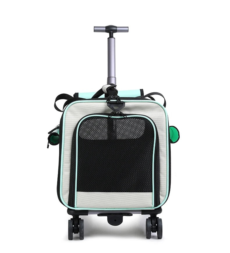 Extra Large Pet Trolley Carrier – Foldable Detachable Rolling Cat & Dog Travel Bag