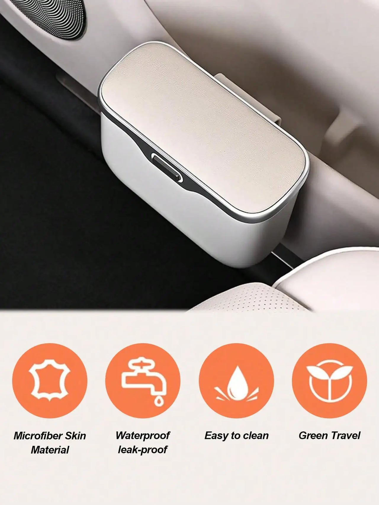 Multi-Functional Car Trash Bin – ABS Vehicle Trash Can & Storage Organizer