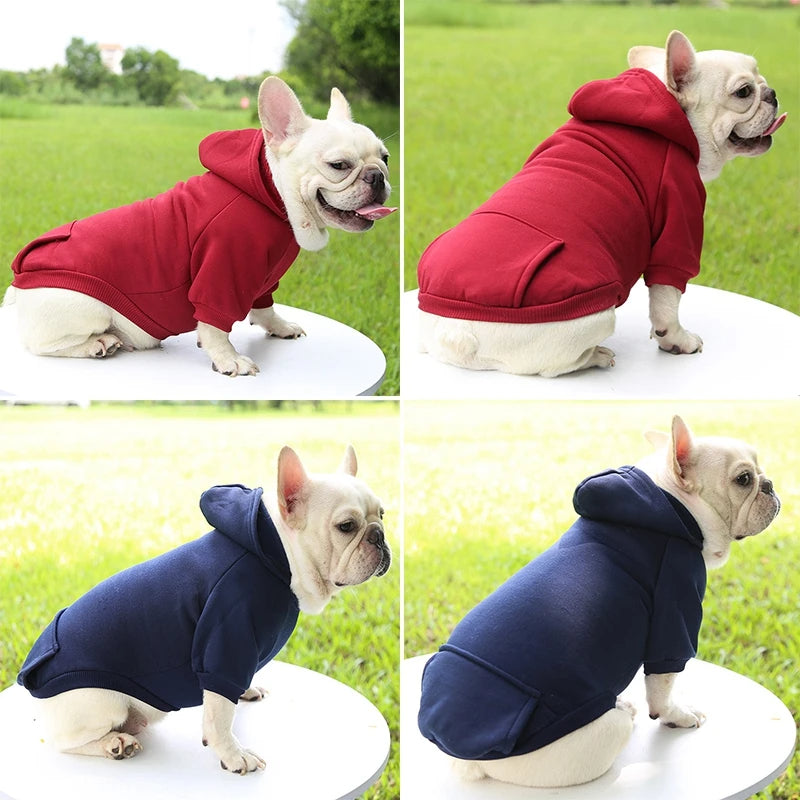 Soft Dog Winter Hooded Sweatshirt Pet Coat Puppy Jacket for Small Medium Dogs French Bulldog Coat Chihuahua Yorkie Pet Costume, Gift For Pet 62