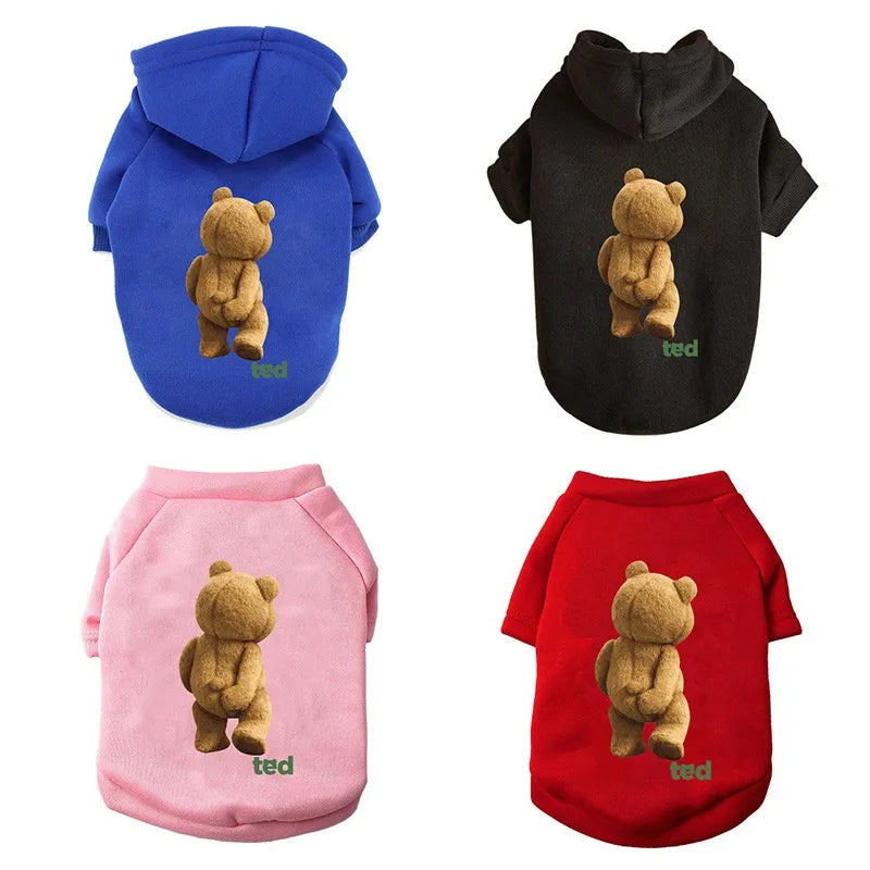 Cute Cartoon Bear Dog Hoodies Winter Pet Dog Clothes For Small Medium Dogs Costumes Yorkshire Terrier Clothing Puppy Costume Cat, Gift For Pet 65