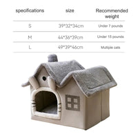 Thumbnail for Cat / Dog House Bed - Removable Cushions - Soft Indoor - Pet Bed 115