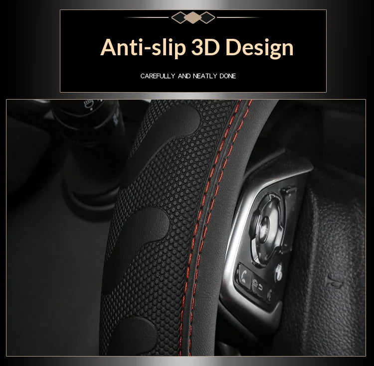 Carbon Fiber Style Steering Wheel Cover – Breathable Anti-Slip Wear-Resistant Universal Interior Accessory