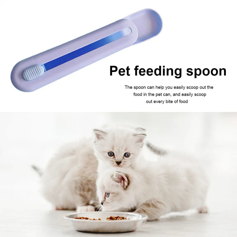 4 PCS Pet Feeder Cat Strip Squeeze Spoon, Multifunctional Pet Spoons Cat Feeder, Cat Wet Food Spoon Pet Food Spoon for Lickable Wet Cat Treats Pet Liquid Snack Feeding 93