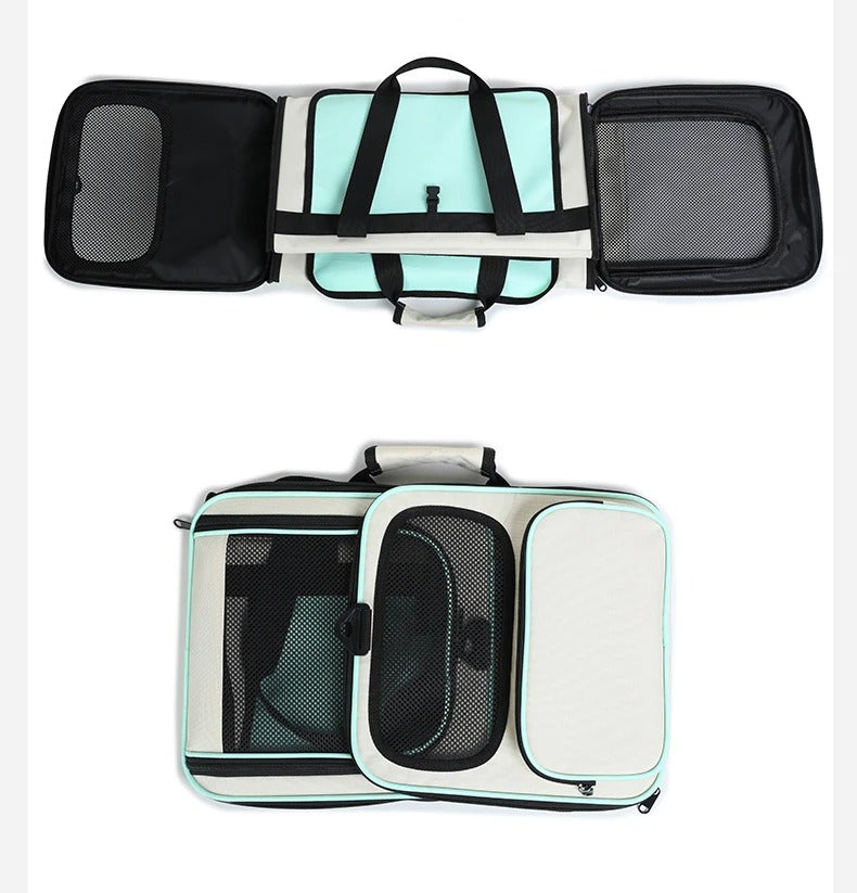 Extra Large Pet Trolley Carrier – Foldable Detachable Rolling Cat & Dog Travel Bag