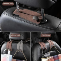 Thumbnail for Premium Suede Car Headrest Hook – Dual Hanger & Rear Seat Phone Holder Organizer
