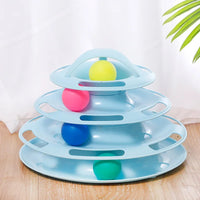 Thumbnail for 4-Layer Cat Turntable Toy - Interactive Play Track Tower, Colorful Balls Exerciser Game, Fun Puzzle Kitty Toy 129