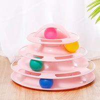 Thumbnail for 4-Layer Cat Turntable Toy - Interactive Play Track Tower, Colorful Balls Exerciser Game, Fun Puzzle Kitty Toy 129