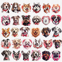 Thumbnail for Watercolor Valentines Puppies Collection Clipart, 30 Dog Breeds Valentines Day Clipart, Valentine's Day Puppy Clipart, Dog & Puppy PNG, Animal Love Clipart, Valentine Dogs, Digital Download- 01