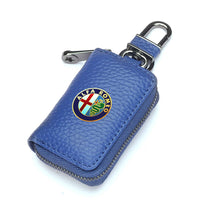 Thumbnail for Car Key Cover, Custom For Your Cars, Genuine Leather Car Smart Key Chain Coin Holder Metal Hook and Keyring Wallet Zipper Bag, Car Accessories AR13989