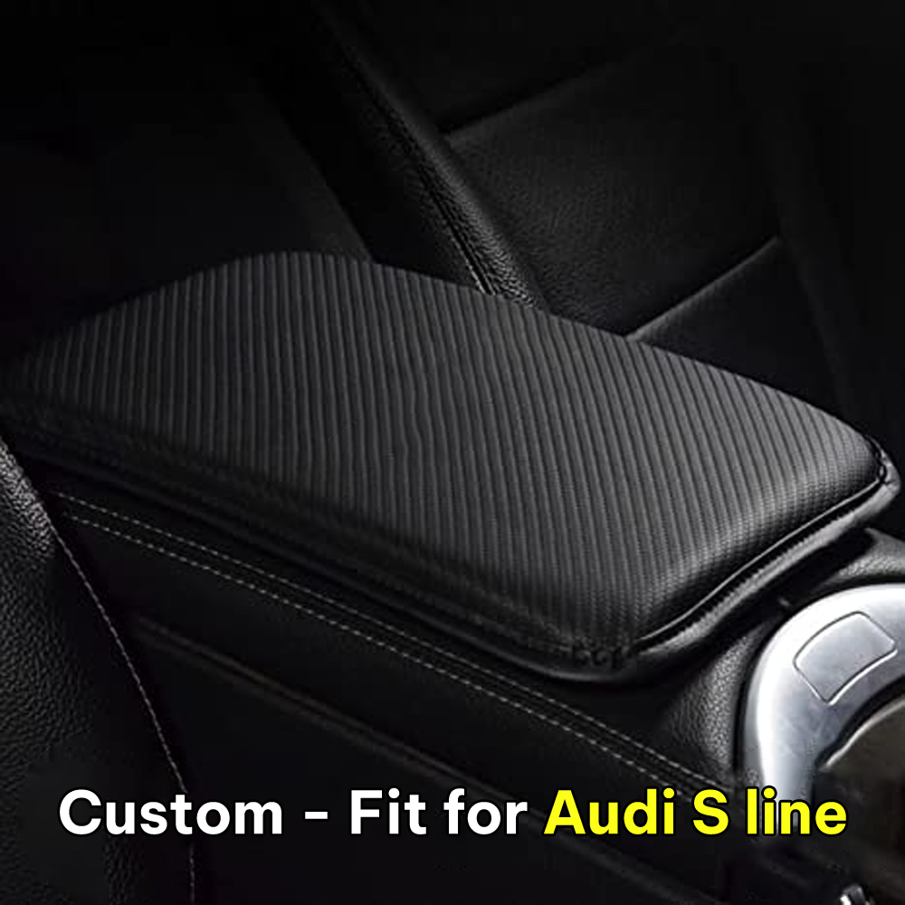 Custom-Fit for Cars Center Console Pad, Carbon Fiber PU Leather Auto Armrest Cover Protector, Waterproof Car Armrest Seat Box Cover