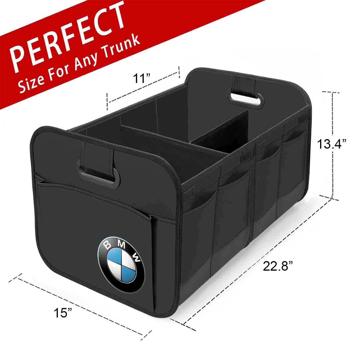 Trunk Organizer, Car Storage, Custom For Your Cars, Reinforced Handles, Collapsible Multi, Compartment Car Organizers, Foldable and Waterproof, 600D Oxford Polyester KX12995