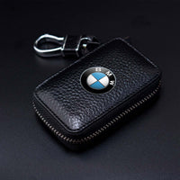 Thumbnail for Car Key Cover, Custom For Your Cars, Genuine Leather Car Smart Key Chain Coin Holder Metal Hook and Keyring Wallet Zipper Bag, Car Accessories KX13989